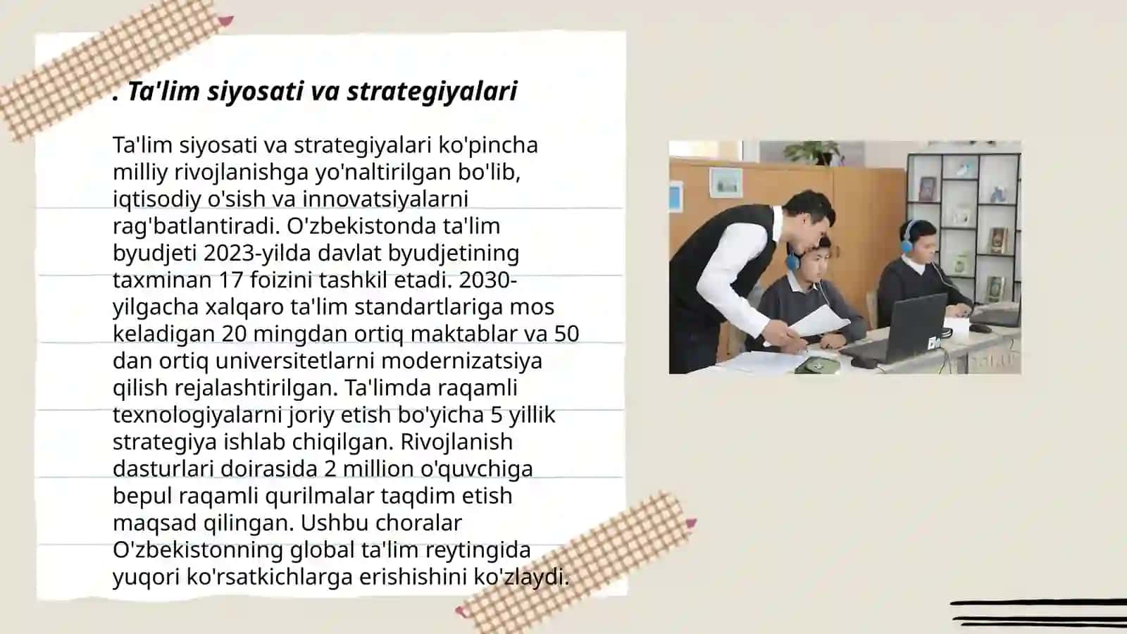 Ta'lim siyosati va strategiyalari 3