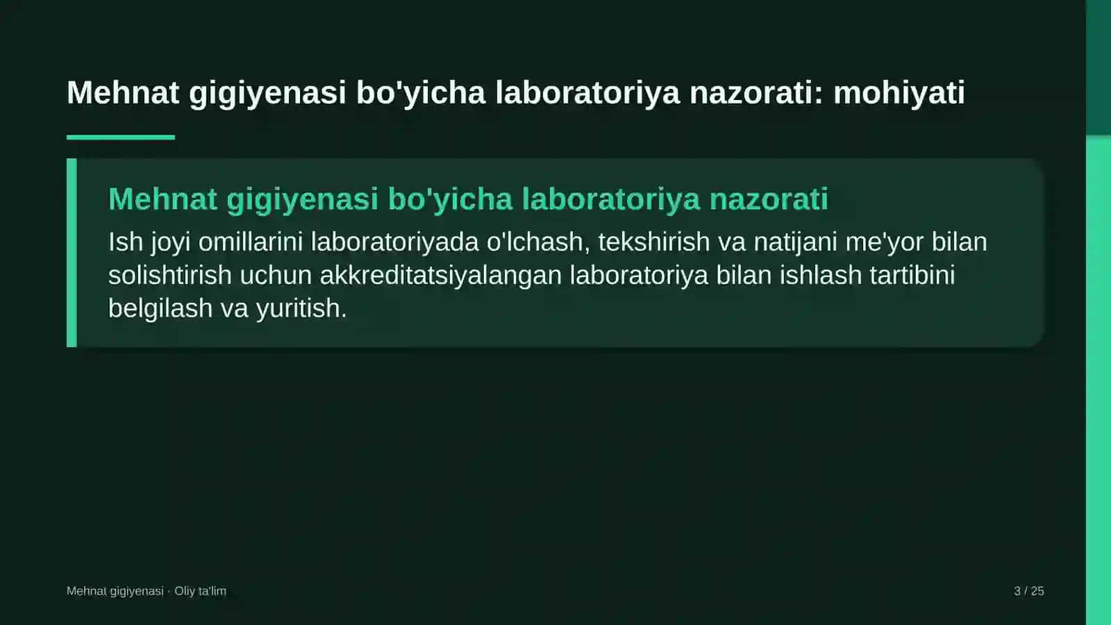 taksi xizmatida mehnat gigiyenasi bo'yicha laboratoriya nazoratini tashkil etish 8450 3