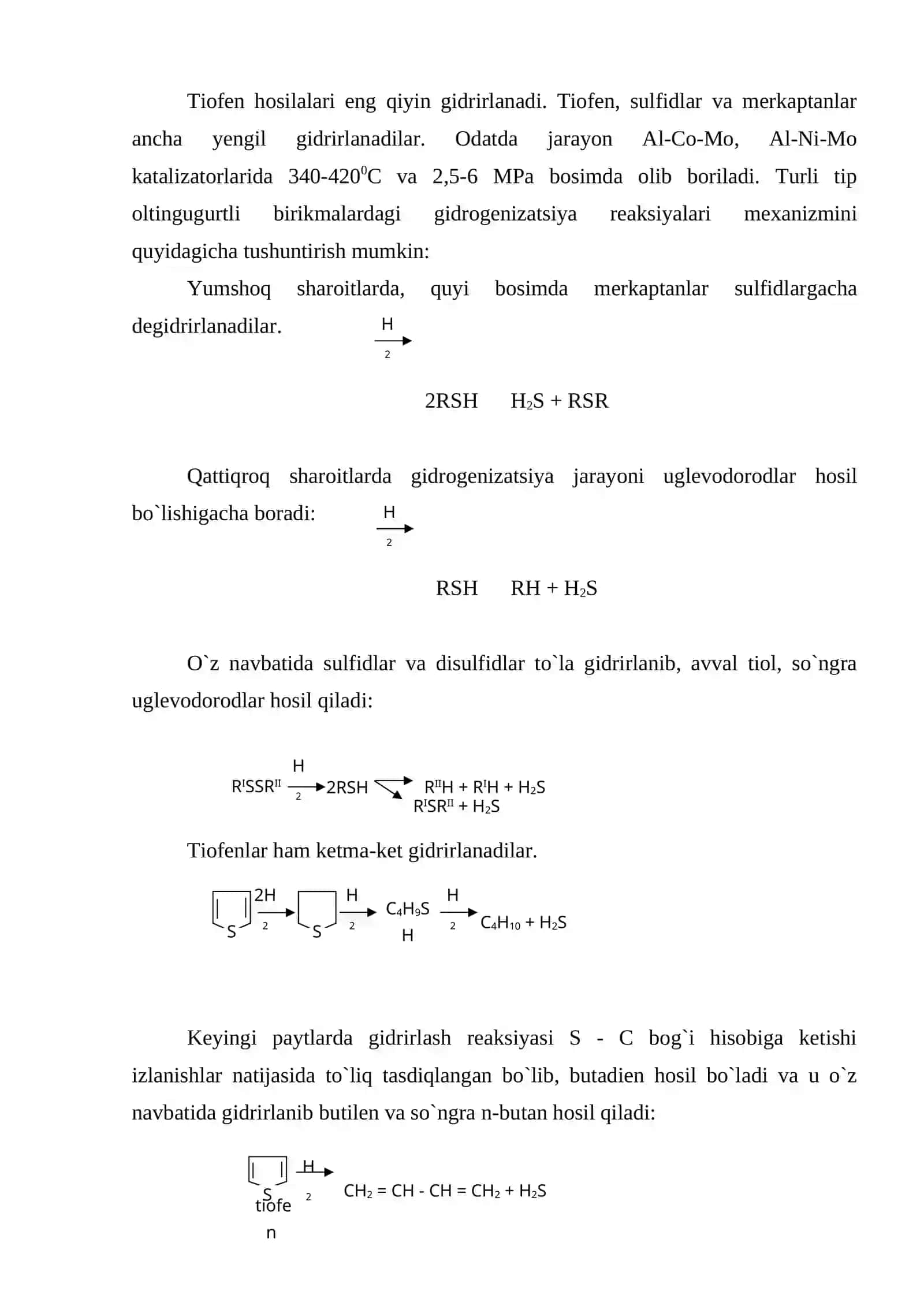 Neftni qayta ishlashdagi gidrogenizatsiya jarayonlari 3