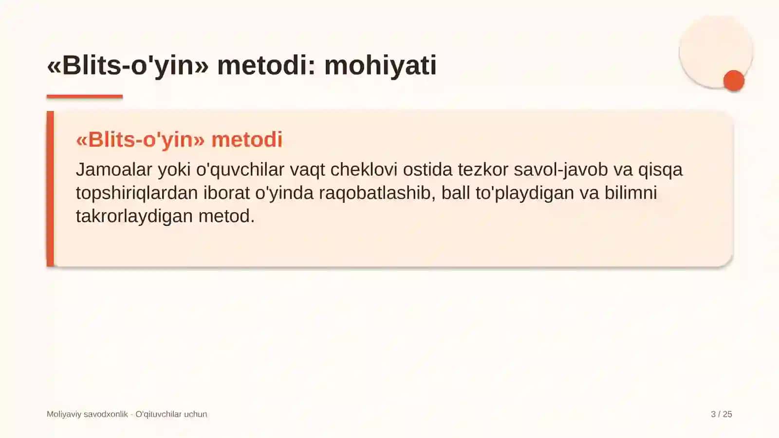 moliyaviy savodxonlik darslarida blits o'yin metodidan foydalanish 1506 3