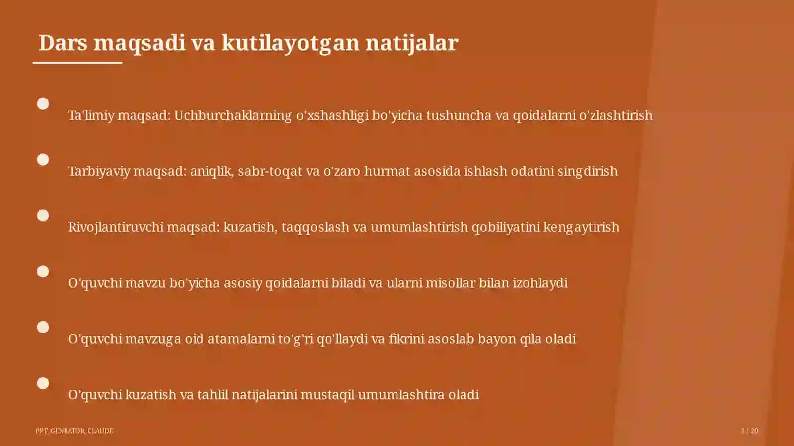 Uchburchaklarning o'xshashligi (8-sinf) 3