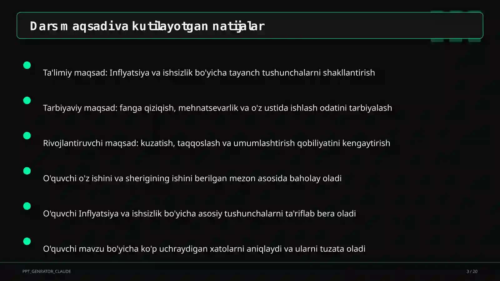 Inflyatsiya va ishsizlik (11-sinf) 3