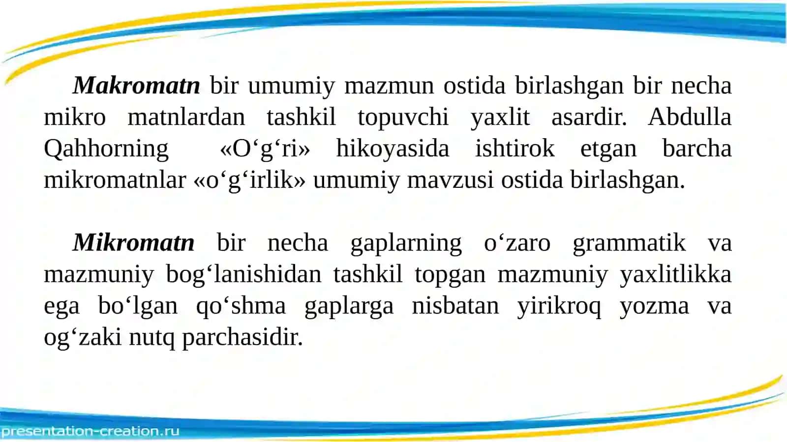 MATN VA UNING TURLARI 3