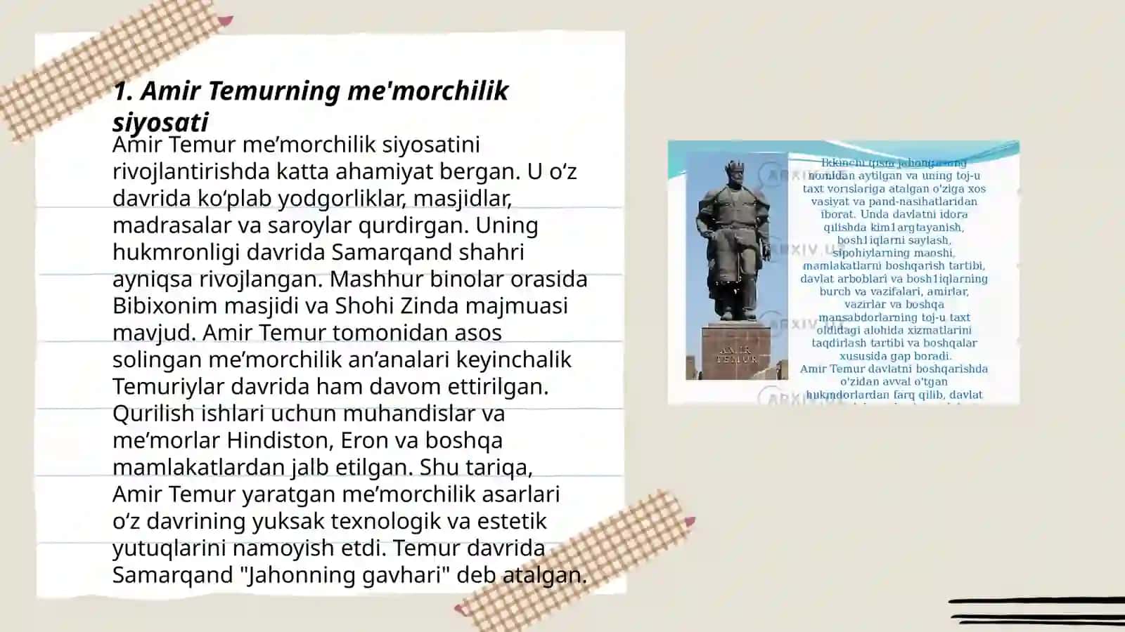 Amir Temur va Temuriylar davri meʼmorchiligi 3