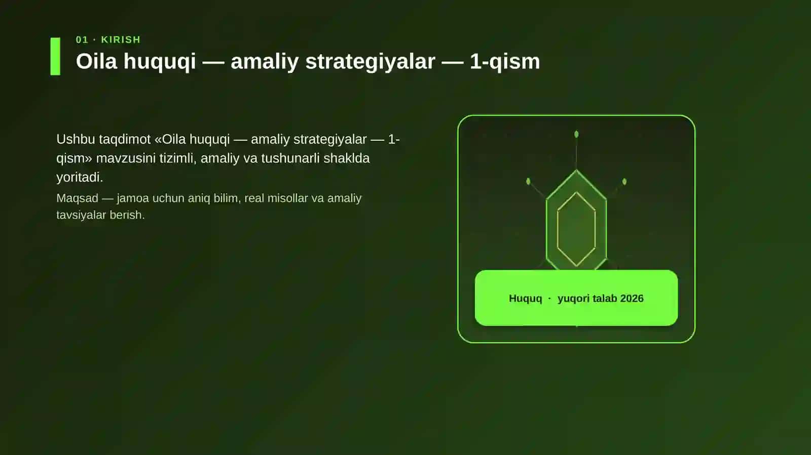 Oil huquqi — amaliy strategiyalar — 1-qism 3