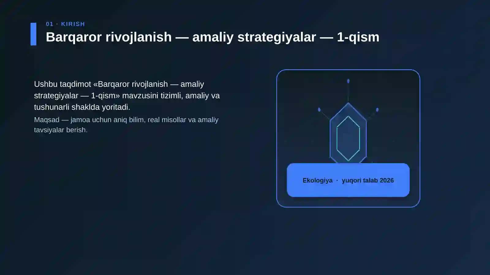 Barqaror rivojlanish — amaliy strategiyalar — 1-qism 3