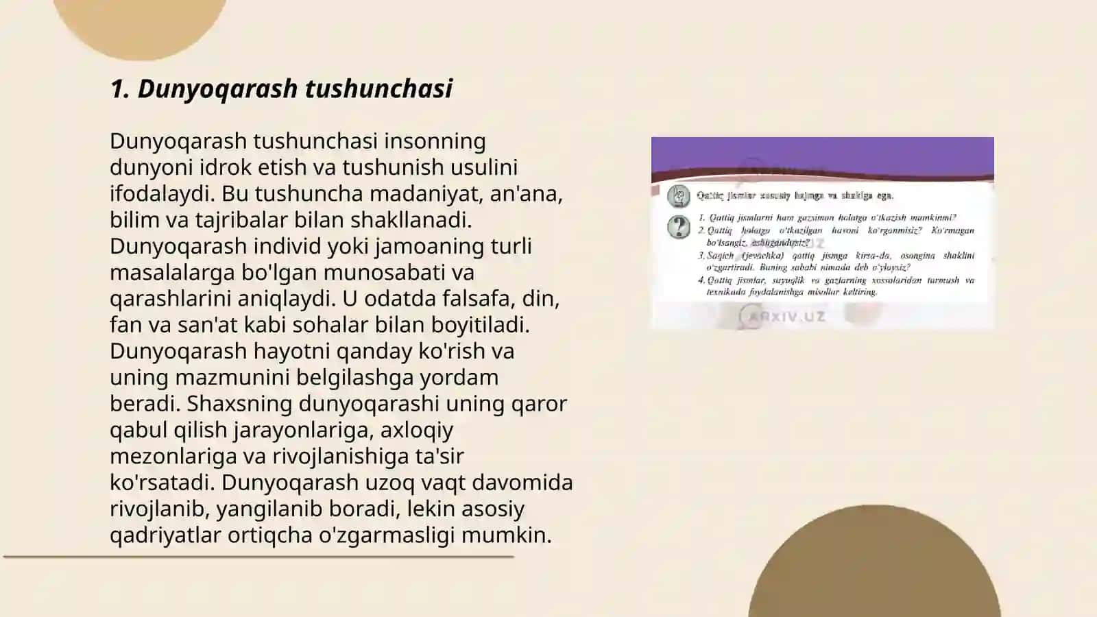 Dunyoqarashning mohiyati, tuzilishi va asosiy funksiyalari 3