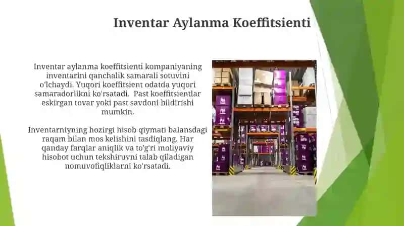 Inventarniyning hozirgi hisob qiymati balansdagi raqam bilan mos kelishini tasdiqlashni tekshirish 3