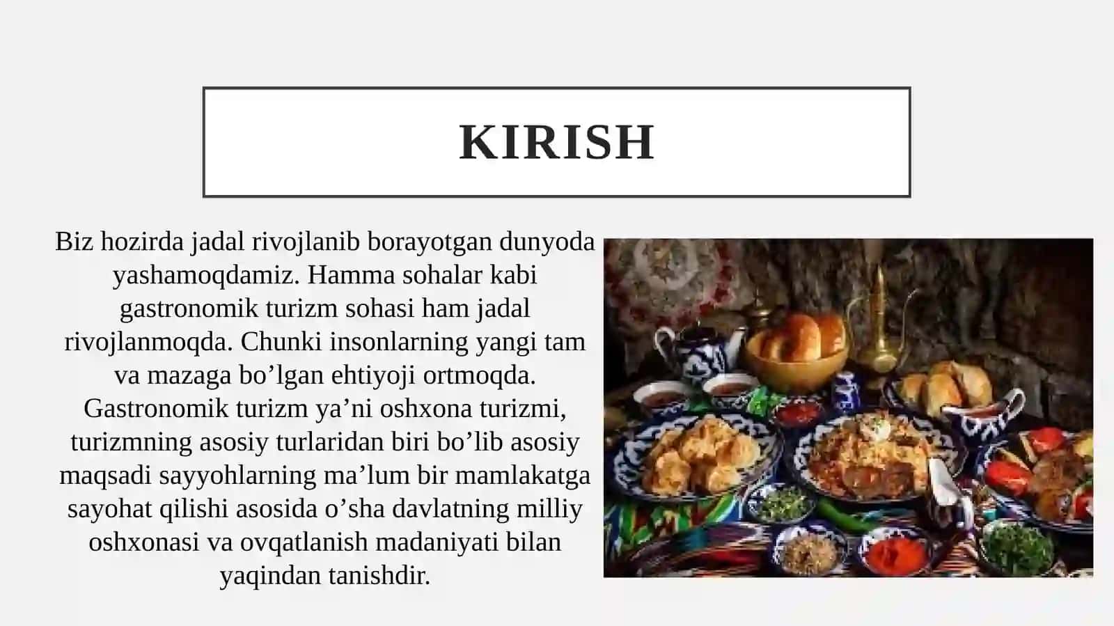 O'zbekiston hududlarida gastronomik turizmning rivojlanishi imkoniyatlari 3