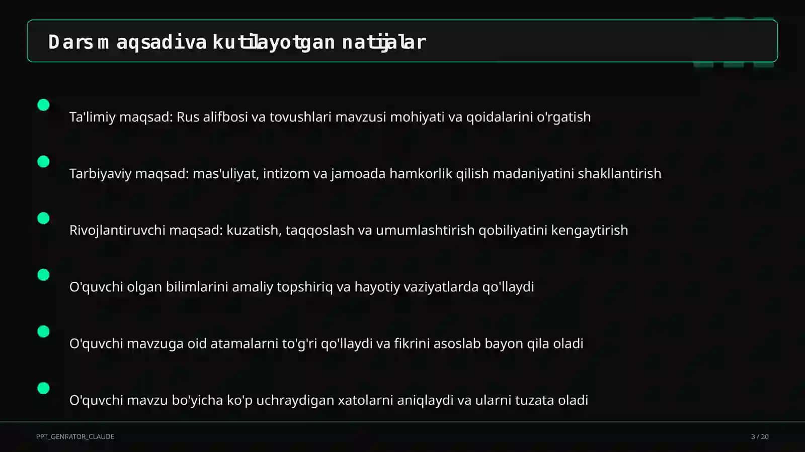 Rus alifbosi va tovushlari (2-sinf) 3