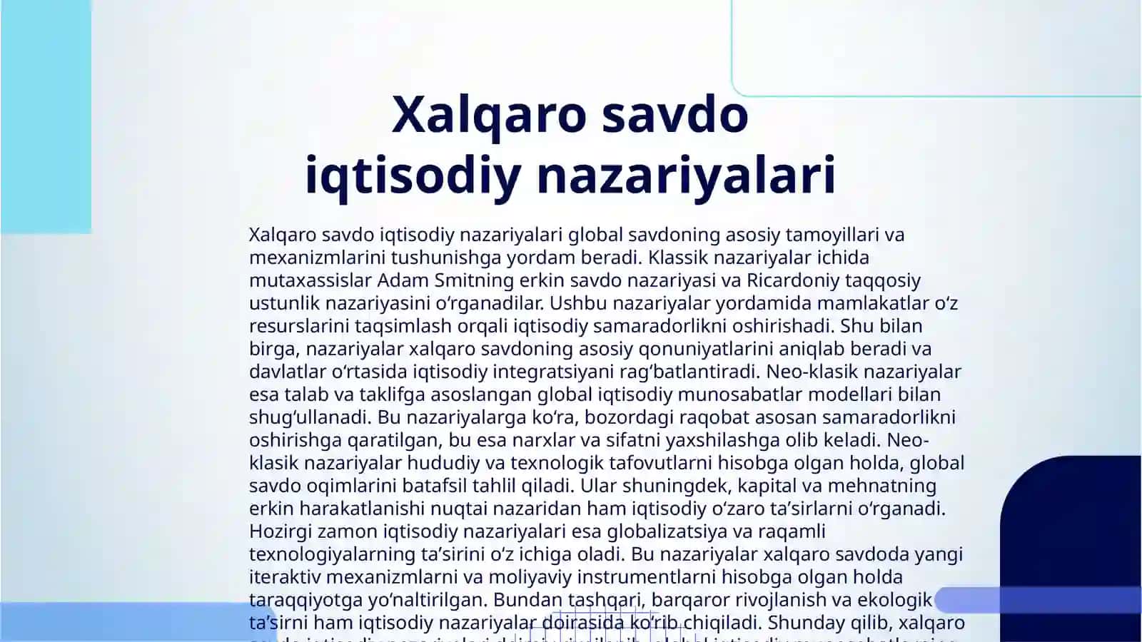 XALQARO SAVDO VA MOLIYA ALOQASI 3