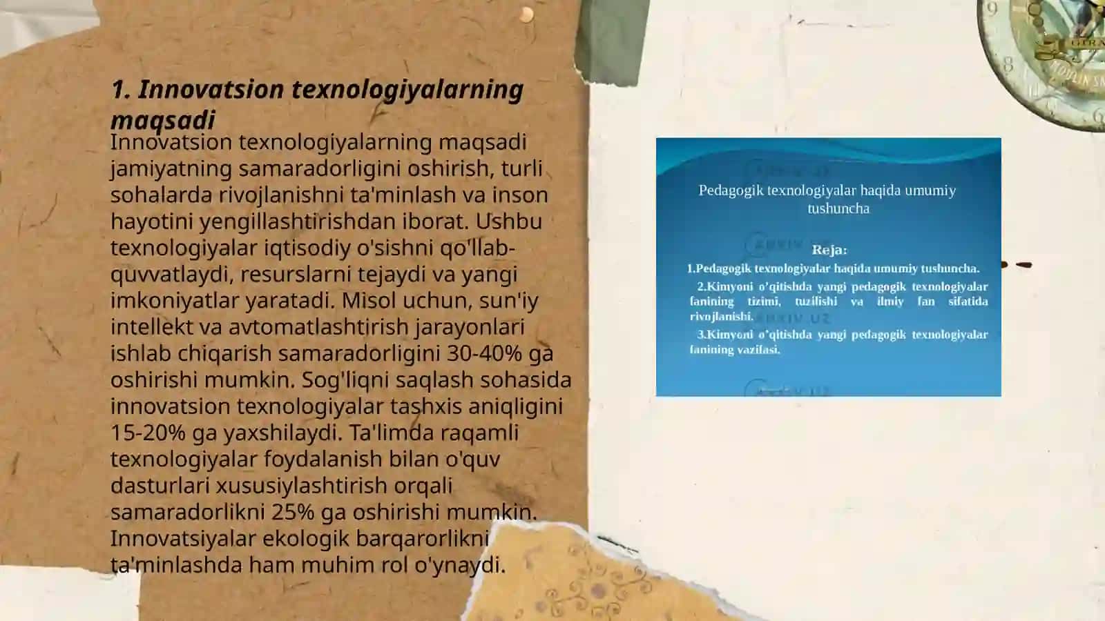 Innovatsion texnologiyalar maqsadi, mazmuni vazifalari 3