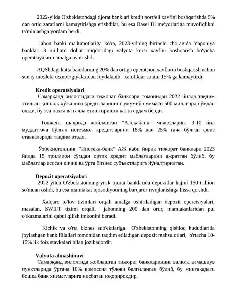 Tijorat banklarining operasiyalari 3