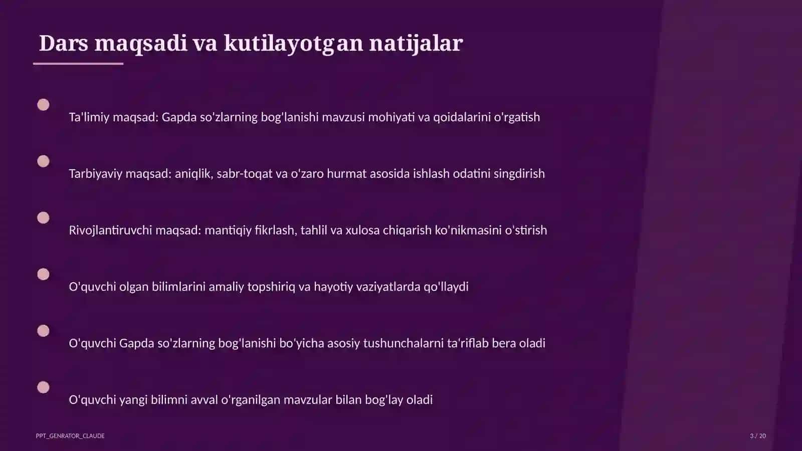 Gapda so'zlarning bog'lanishi (2-sinf) 3