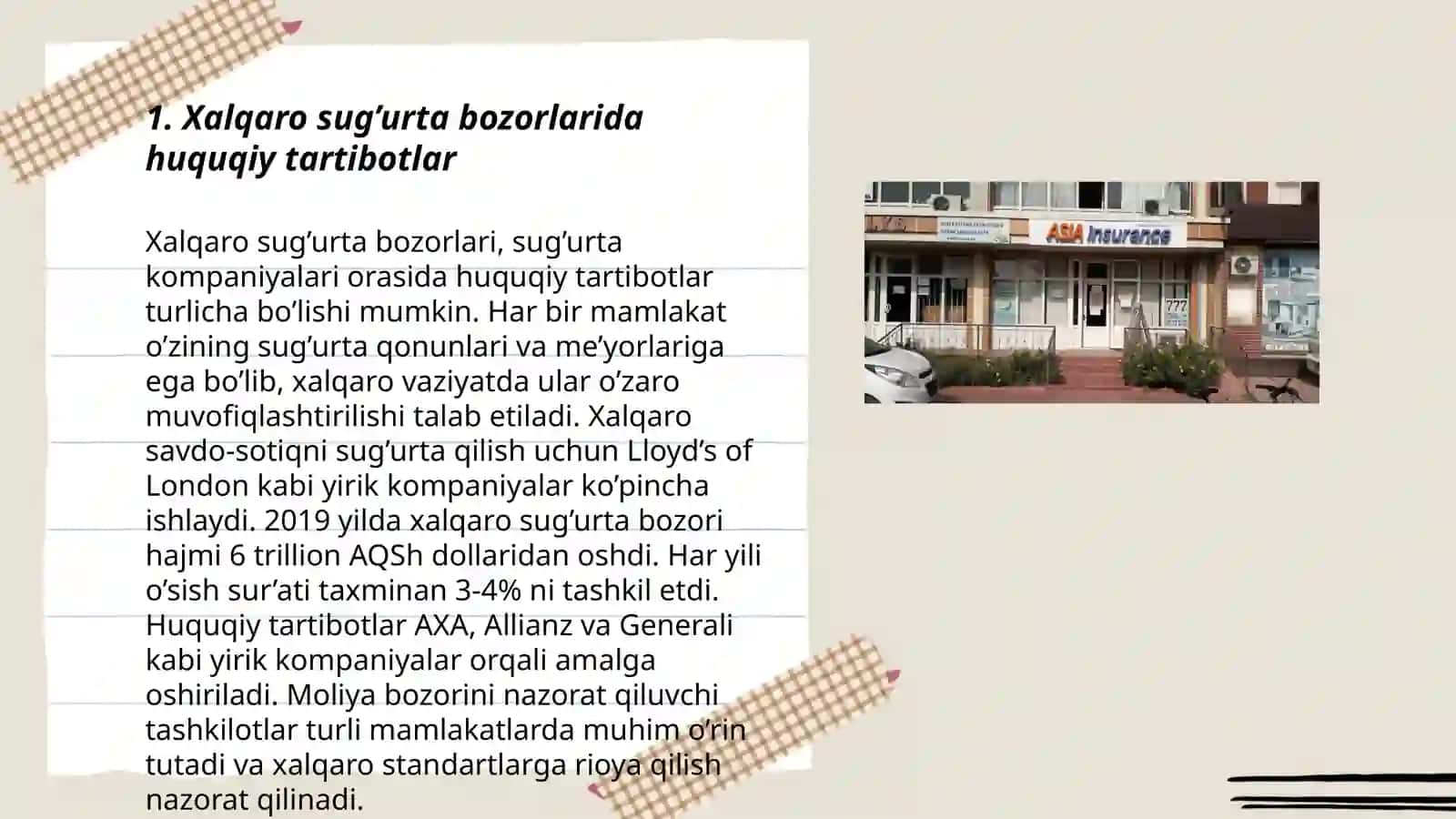 Xalqaro sug’urta bozorlarida sug’urta qonunchiligi 3