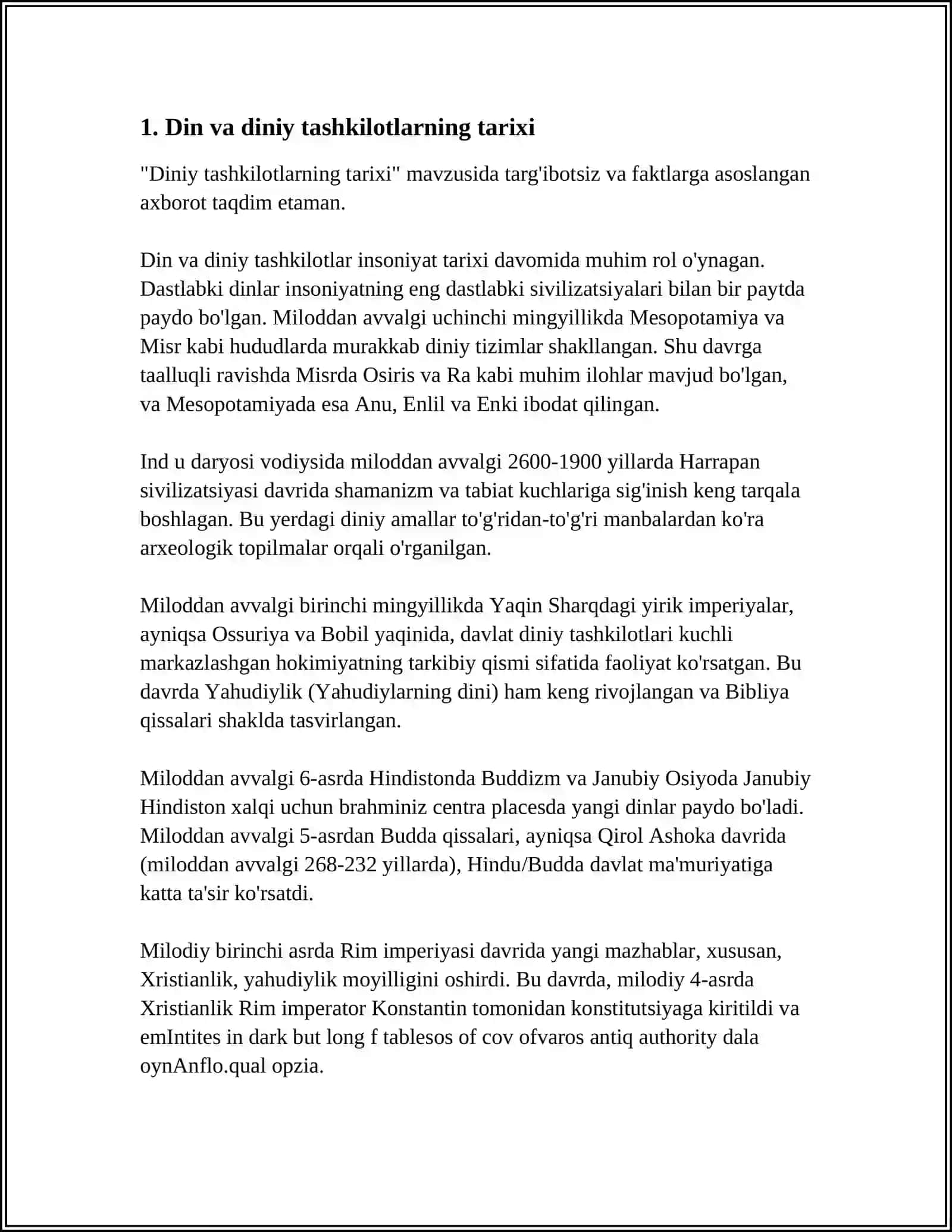 DINIY TASHKILOTLAR VA SEKTALAR 3