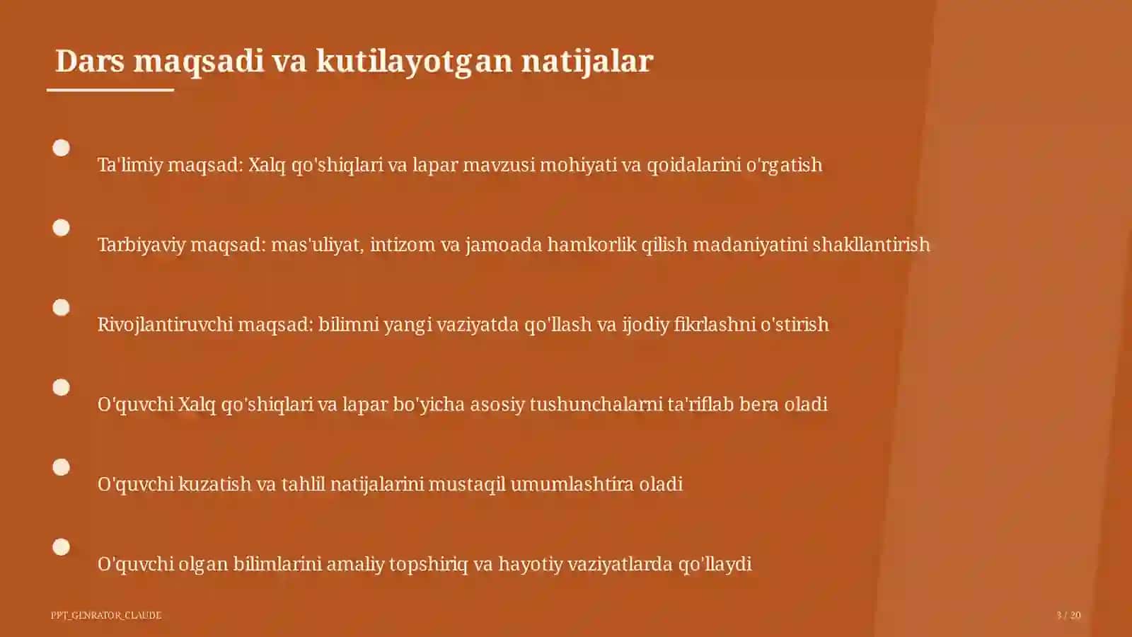 Xalq qo'shiqlari va lapar (3-sinf) 3