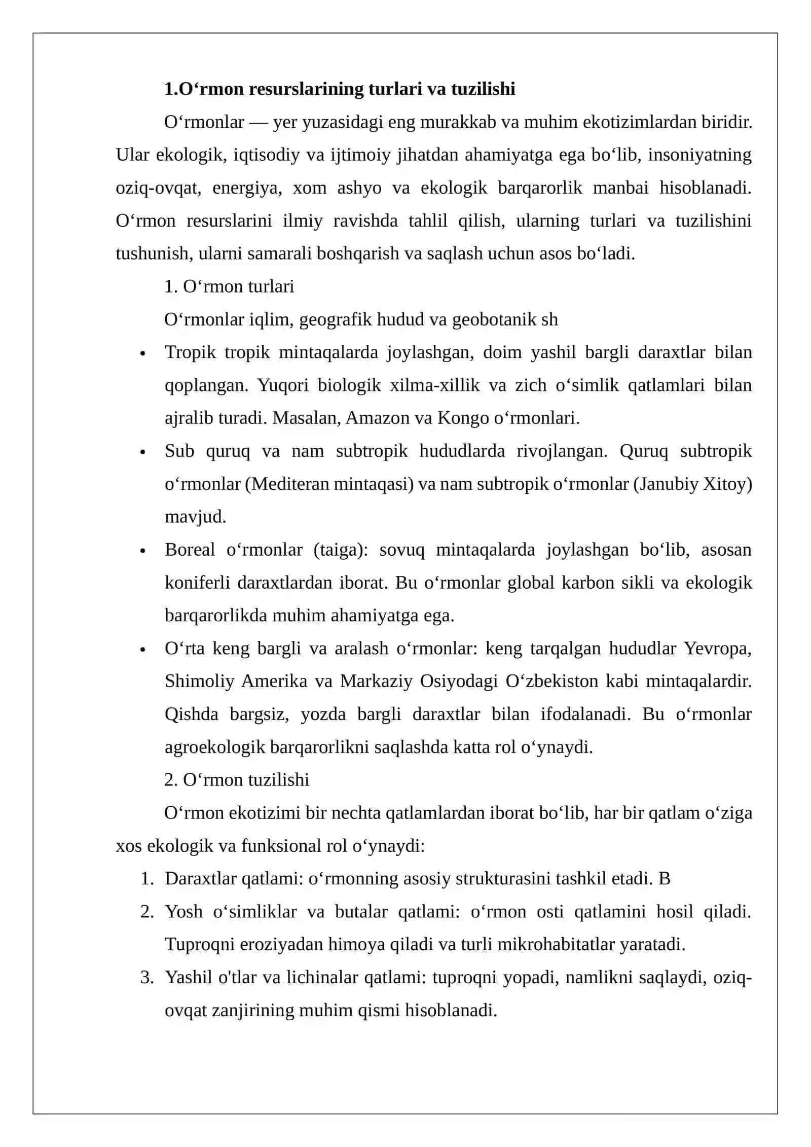 O'rmol resurslari va ularni saqlash 3