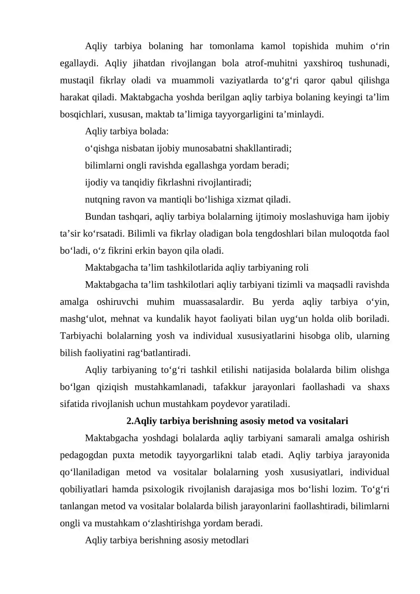 Maktabgacha ta'lim tashkilotlarida aqliy tarbiya berish metodikasi 3