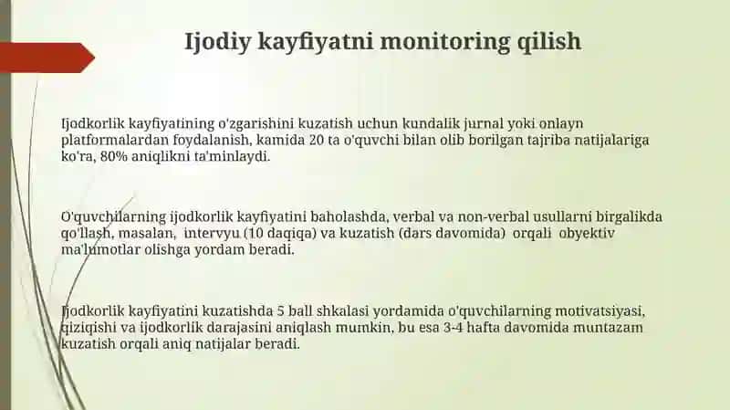 Ijodiy kayfiyatni monitoring qilish 3