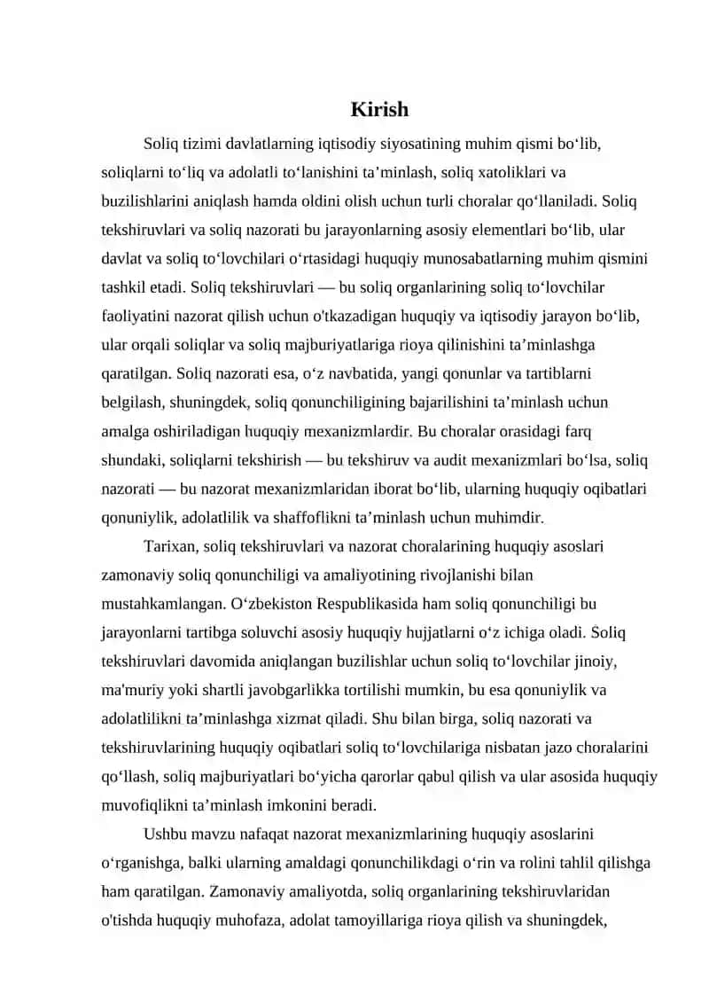 Soliq tekshiruvlarining va soliq nazorati boshqa choralarining huquqiy oqibatlari 3