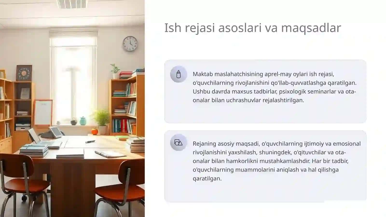 Maktab maslahatchisining aprel-may oylari ish rejasi ijrosi 3
