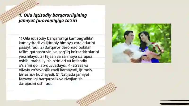 Oila farovonligi – jamiyat farovonligi asosidir 3