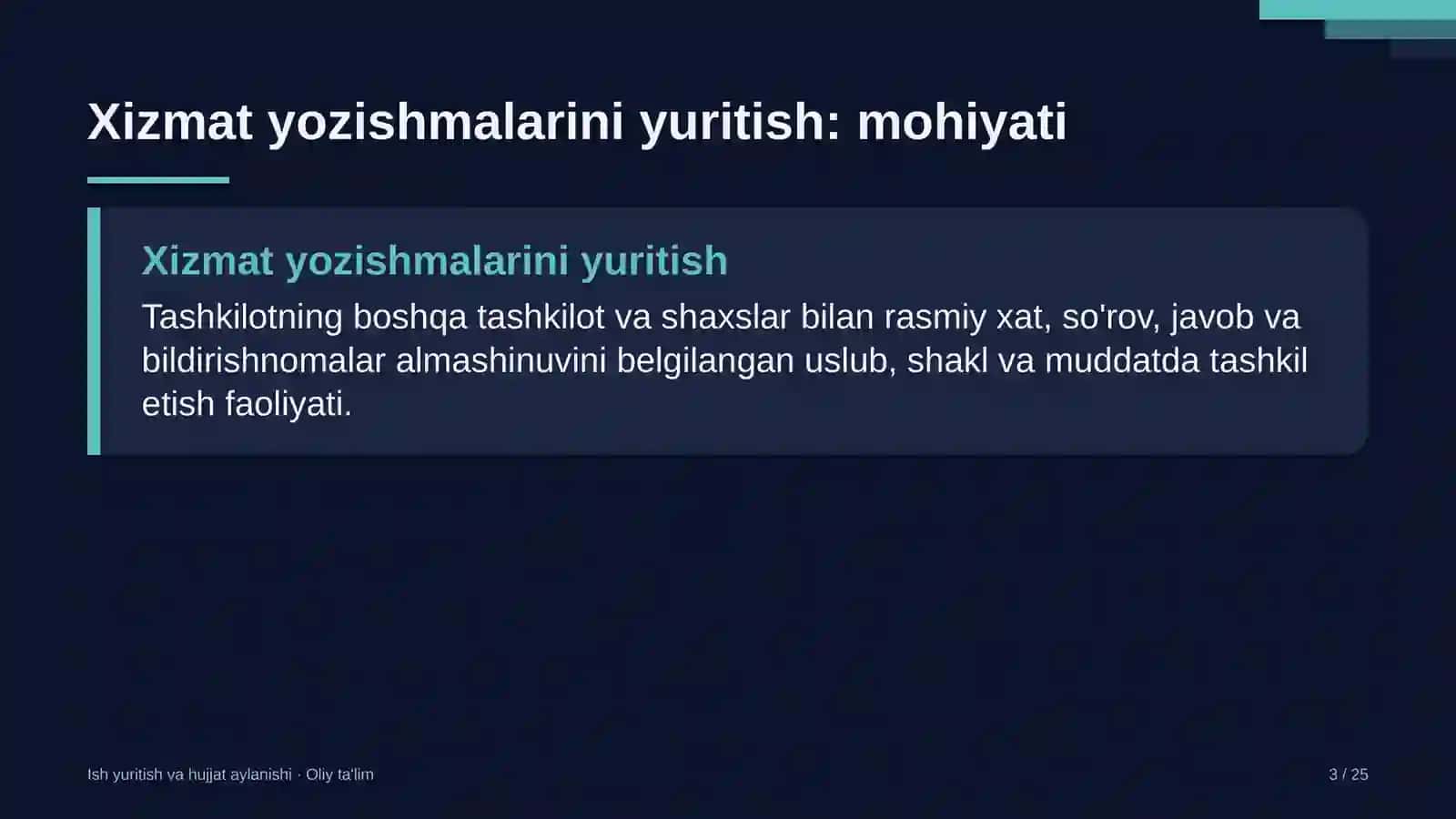 Tuman sudlarida xizmat yozishmalarini yuritish 3