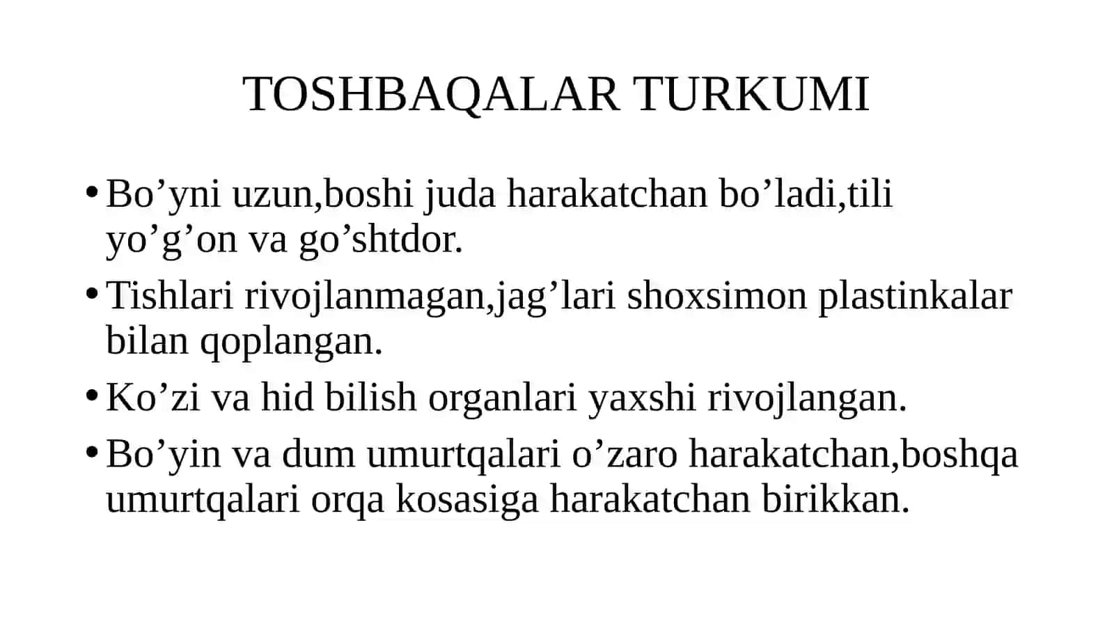 TOSHBAQALAR VA TIMSOHLAR TURKUMLARI 3