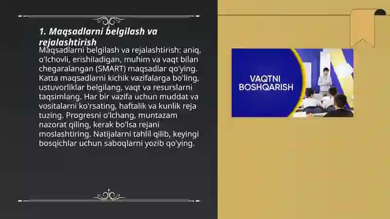Maqsadlarni belgilash va rejalashtirish 3