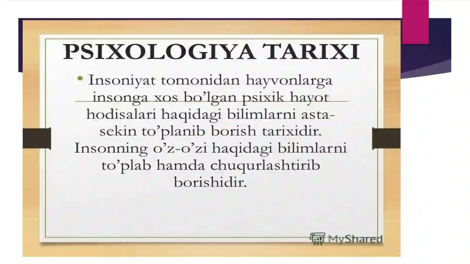 Psixologiya tarixi fanining predmeti va vazifalari 3