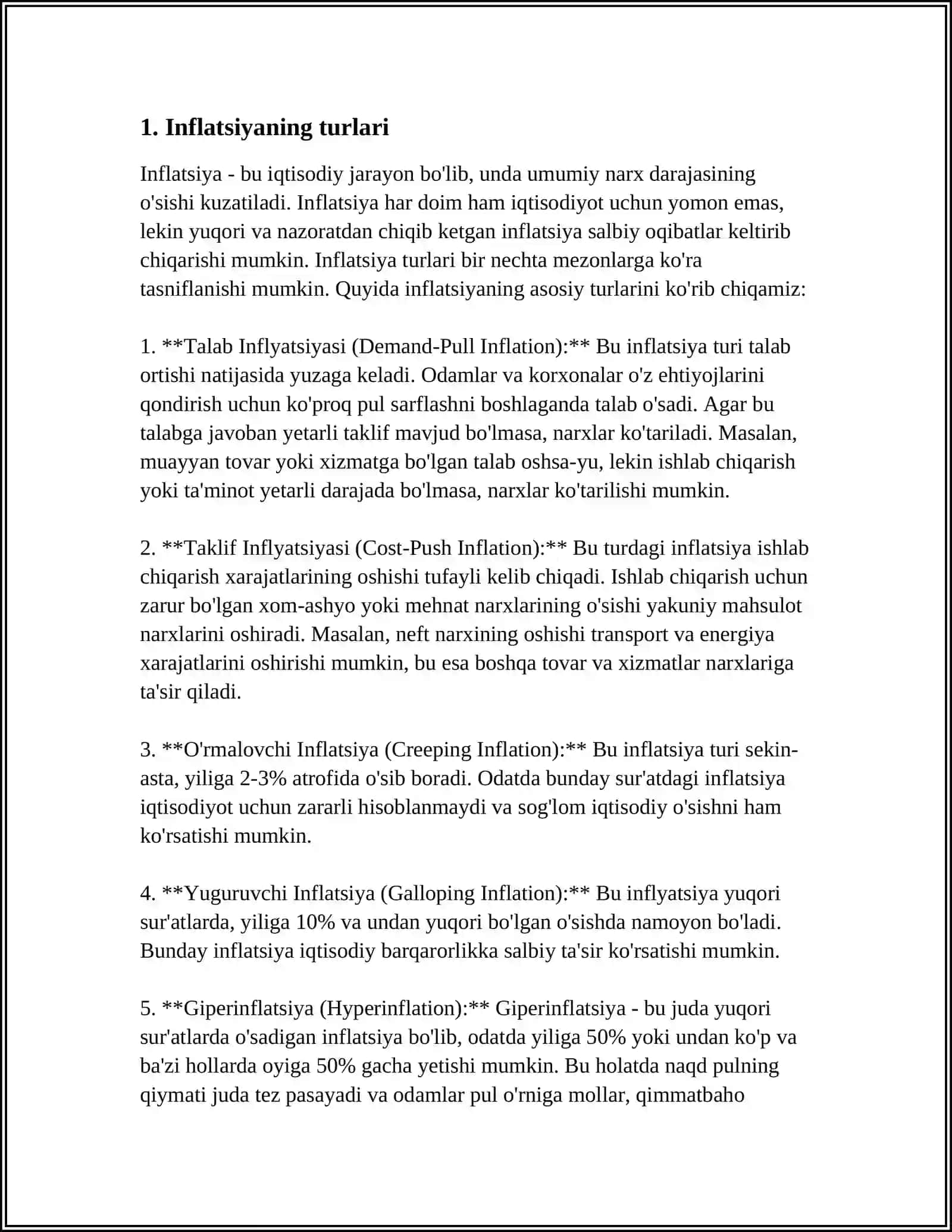 IQTISODIYOTDA INFILATSIYA 3