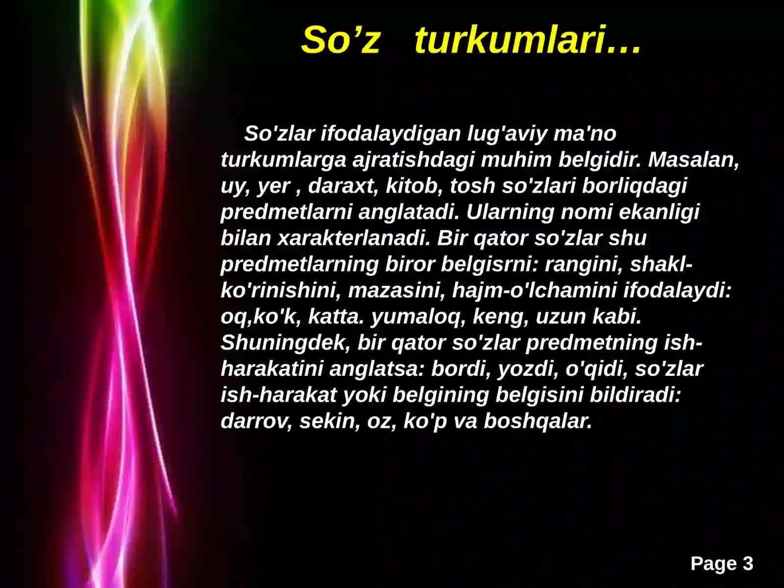 O’zbektilida–So’zturkumlaritasnifi 3