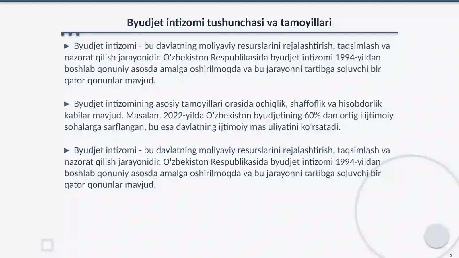 Byudjet intizomi va moliyaviy javobgarlik masalalari 3