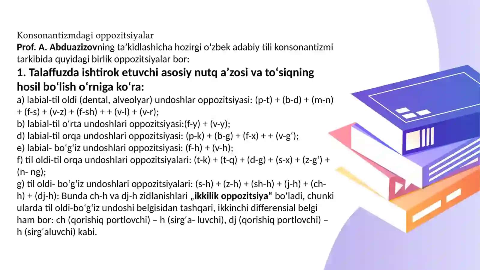 FONEMA. FONOLOGIK OPPOZITSIYA VA KORRELYATSIYA 3