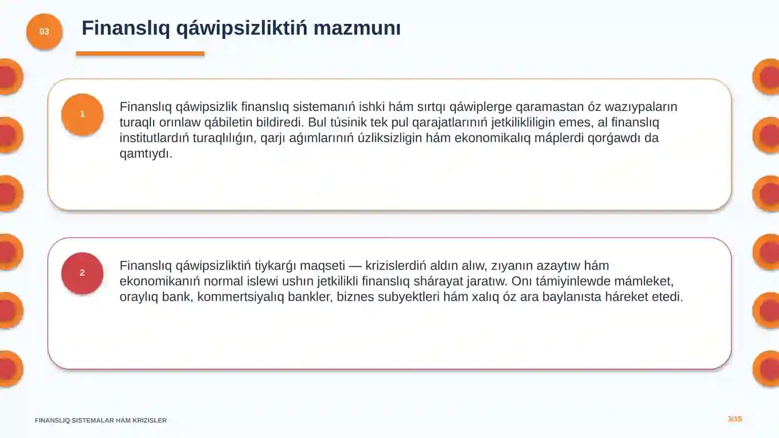 FINANSLIQ SISTEMALAR HÁM KRIZISLER 3