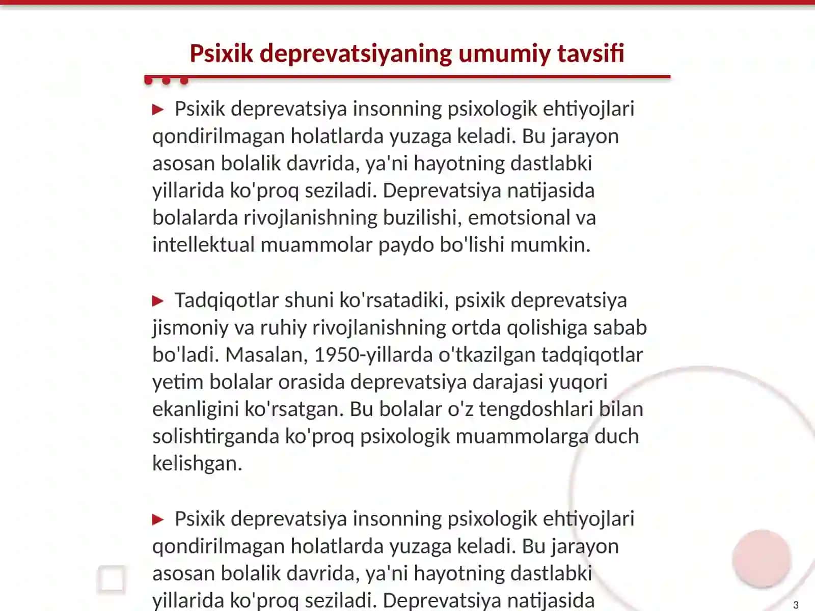 Bolalik davrida psixik deprevatsiya 3