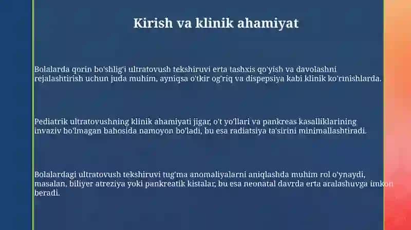 Bolalarda jigar ot yoli jigar oshqozon osti bezi UTT intrepetaciyasi 3