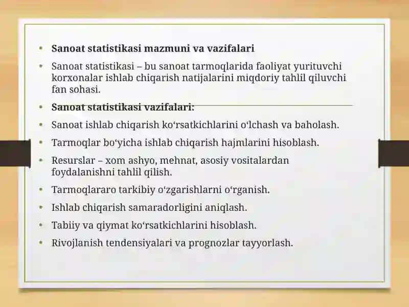 Sanoattarmoqlarining statistik tahlili 3