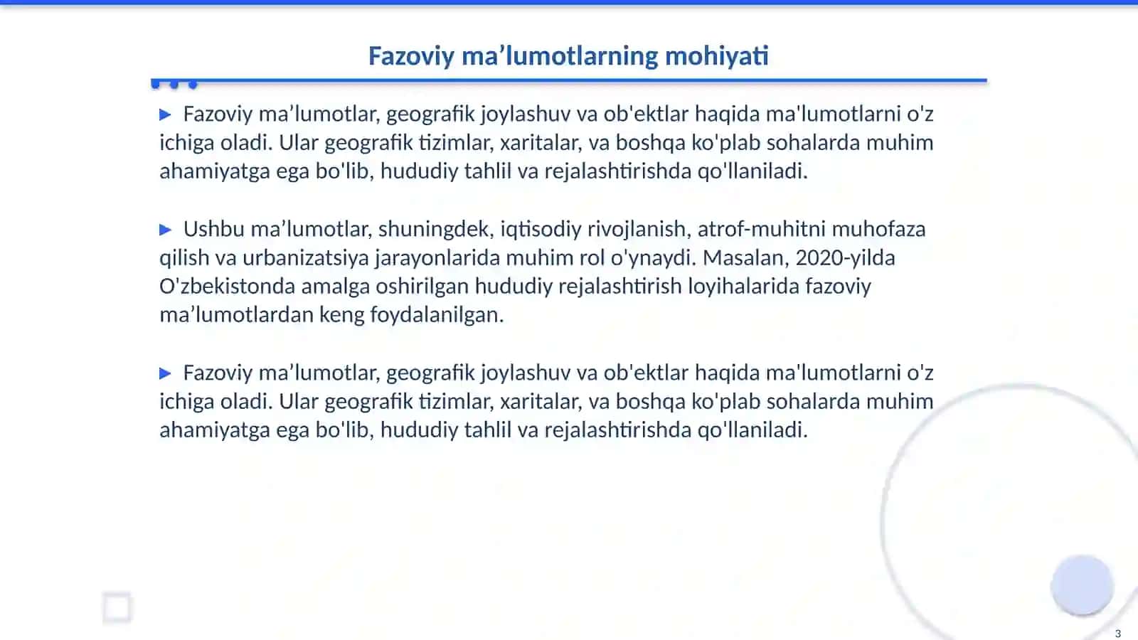 Fazoviy ma’lumotlarni yigʻish va tahlil qilish usullari 3
