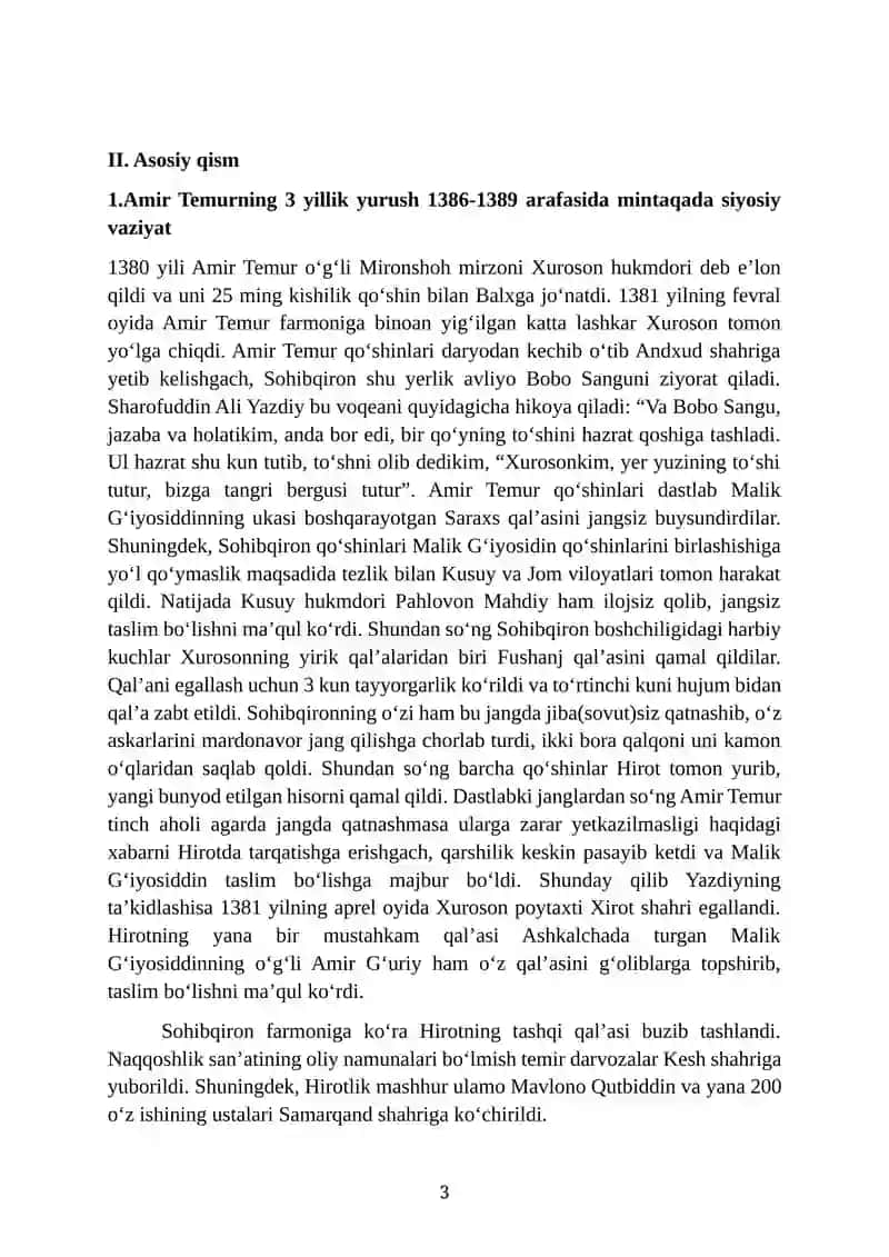 AMIR TEMURNING 3 YILLIK URUSHI 3