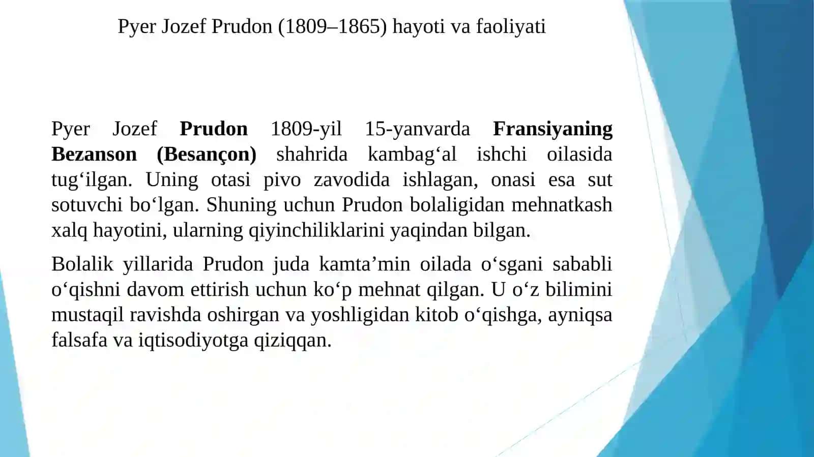 Prudon va Rodbertusning iqtisodiy g'oyalari 3