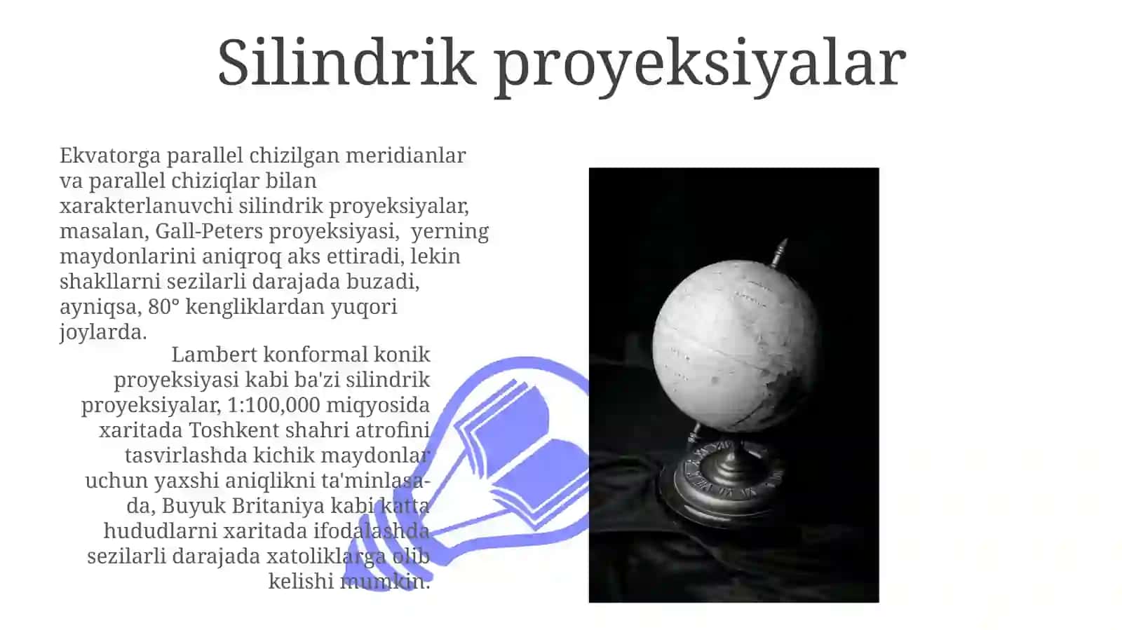 Kartografik proyeksiyalarni aniqlash Xatoliklar qiymatini hisoblab chiqish 3