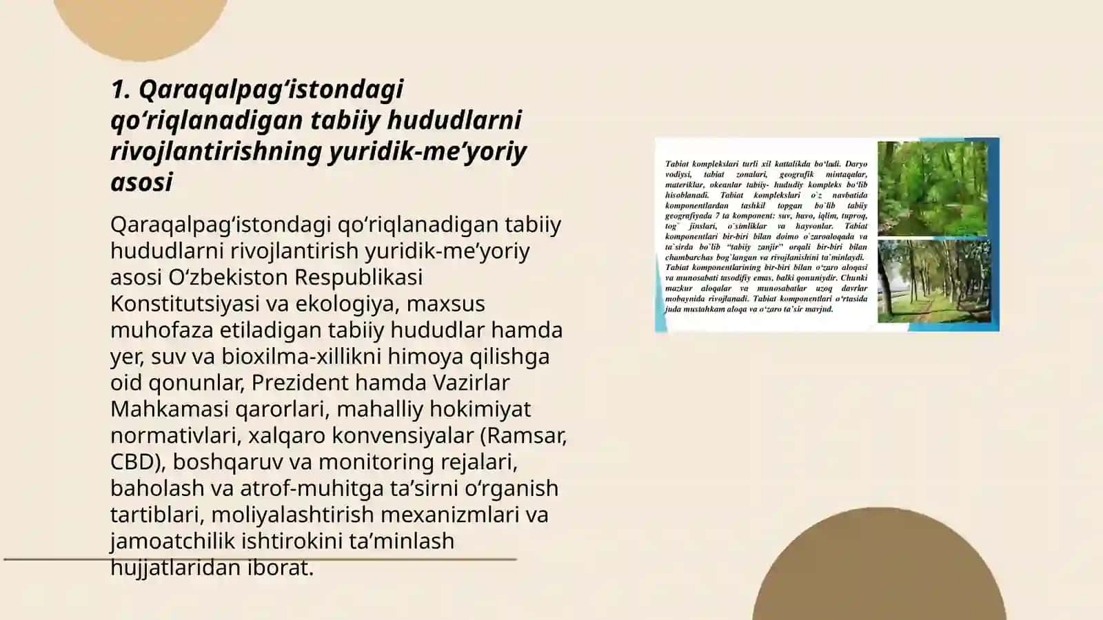 Qaraqalpaqistonning tabiiy hududlarini rivojlantirish 3