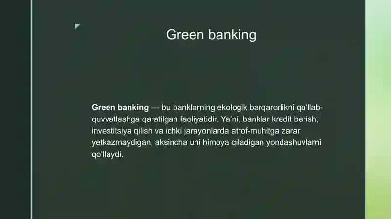 Green Banking, Neobanks va Challenger Banklar 3