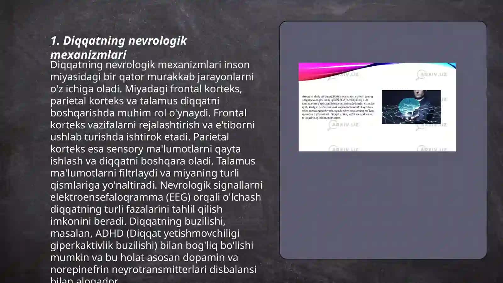 Diqqatning nerv-fiziologik asoslari 3
