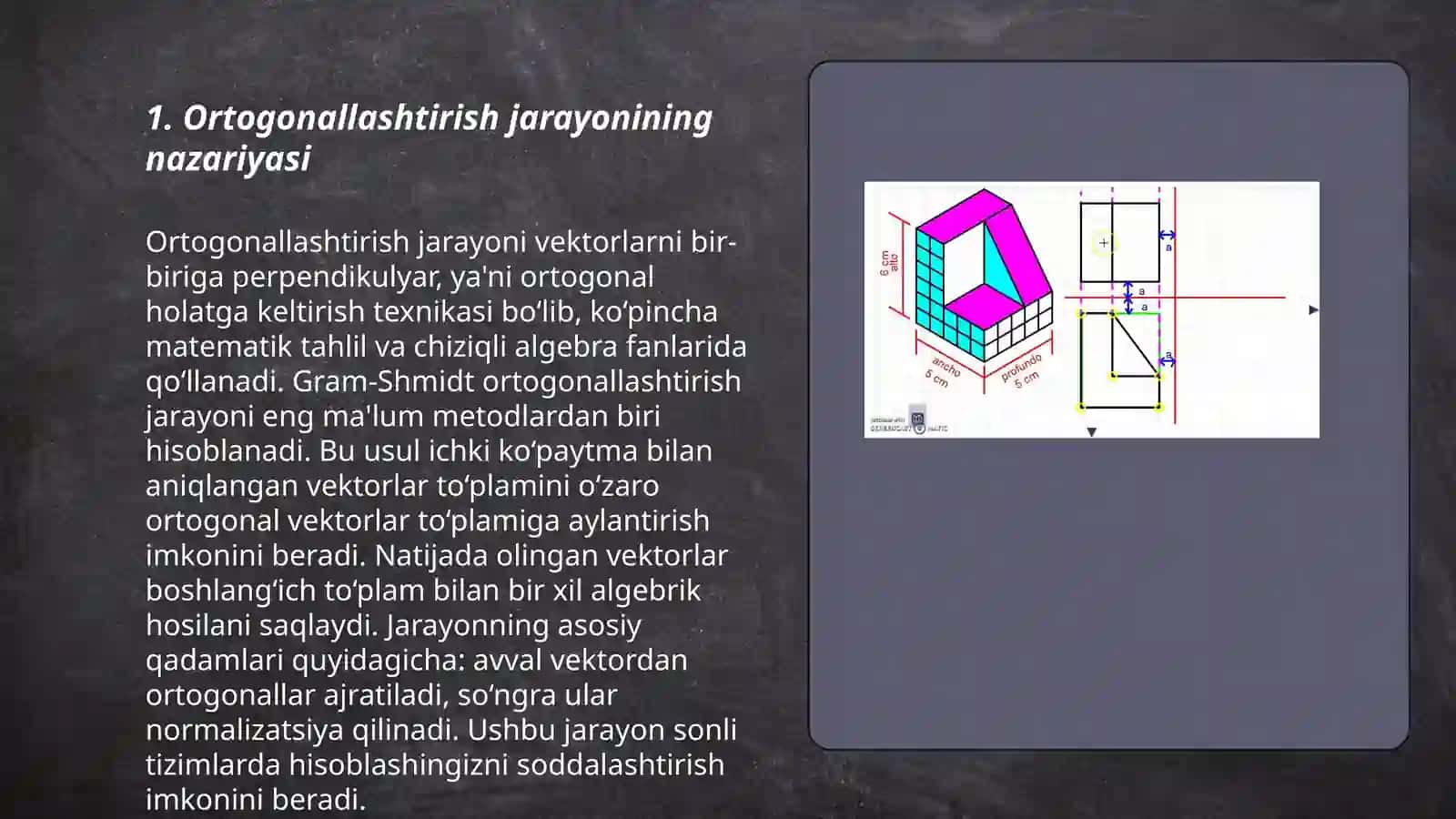 Ortogonallashtirish jarayoni 3