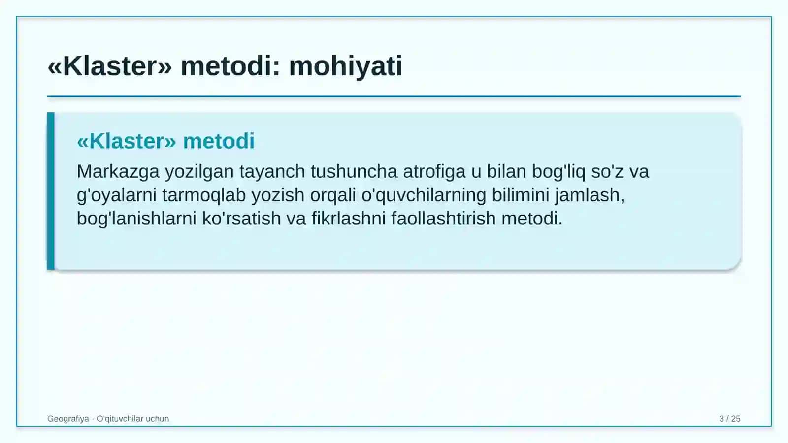 geografiya darslarida klaster metodidan foydalanish 6605 3