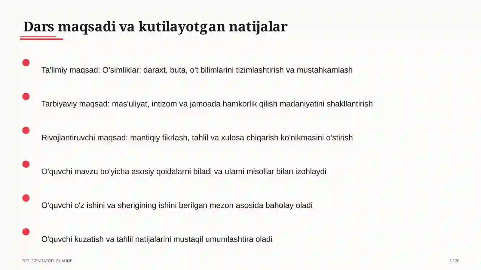 O'simliklar: daraxt, buta, o't (1-sinf) 3
