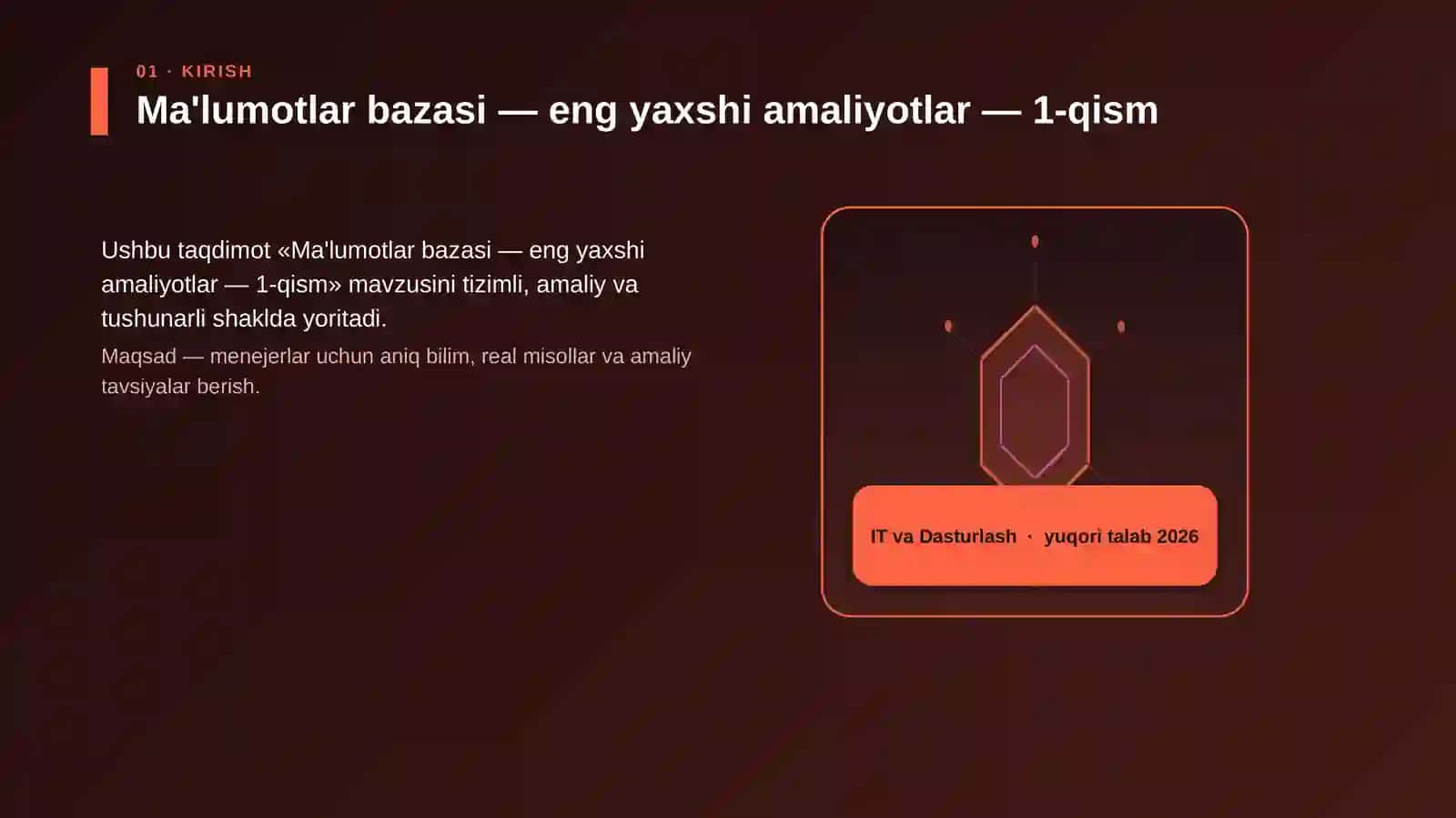 Ma'lumotlar bazasi — eng yaxshi amaliyotlar — 1-qism 3